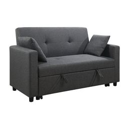 IMOLA Καναπές - Κρεβάτι, 2Θέσιος Ύφασμα Σκούρο Γκρι 154x100x93cm