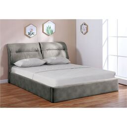 VALIANT Κρεβάτι με Αποθηκευτικό Χώρο για Στρώμα 160x 200cm - Ύφασμα Nabuk Σκούρο Γκρι