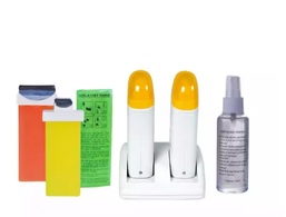 Depilatory Heater 7in1- AT0612143S - Κεριέρα Διπλή 7 σε 1 Kit : 100ml Λάδι, 100τμχ Ταινίες αποτρίχωσης, 100ml 2 ρολέτες κερί, 2 θήκες για το κερί, 1 βάση OEM