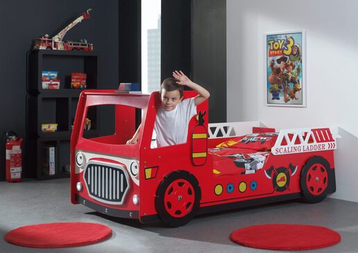 ΠΑΙΔΙΚΟ ΚΡΕΒΑΤΙ FIRE TRUCK ΜΕ LED ΦΩΤΑ RED ΟΕΜ