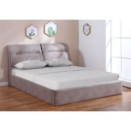 VALIANT Κρεβάτι με Αποθηκευτικό Χώρο για Στρώμα 160x 200cm - Ύφασμα Nabuk Cappuccino