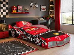 Παιδικό Κρεβάτι Αυτοκίνητο Super Sprint Front Storage Red OEM ΓΙΑ ΣΤΡΩΜΑ 90*190