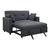 IMOLA Καναπές - Κρεβάτι, 2Θέσιος Ύφασμα Σκούρο Γκρι 154x100x93cm