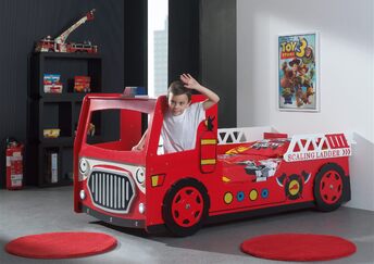 ΠΑΙΔΙΚΟ ΚΡΕΒΑΤΙ FIRE TRUCK ΜΕ LED ΦΩΤΑ RED ΟΕΜ