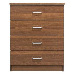 DRAWER Συρταριέρα με 4 Συρτάρια, Απόχρωση Καρυδί