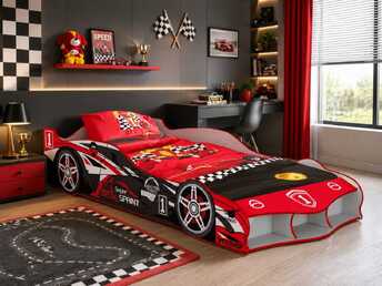 Παιδικό Κρεβάτι Αυτοκίνητο Super Sprint Front Storage Red OEM ΓΙΑ ΣΤΡΩΜΑ 90*190