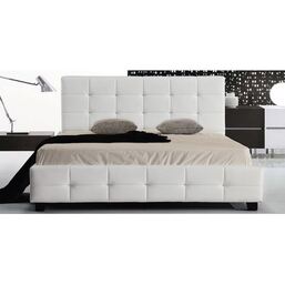 Κρεβάτι FIDEL για στρώμα 160x200cm, PU Άσπρο