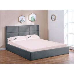 MAX Κρεβάτι με Χώρο Αποθήκευσης, για Στρώμα 160x200cm, Ύφασμα Ανθρακί