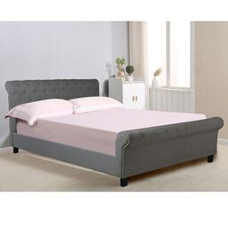 HARMONY Κρεβάτι για Στρώμα 160x200cm, Ύφασμα Γκρι