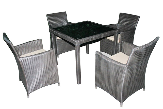 ΕΠΙΠΛΑ ΚΗΠΟΥ WICKER RATTAN SET 5TEM ΚΑΦΕ ΣΚΟΥΡΟ WRT-450 OEM