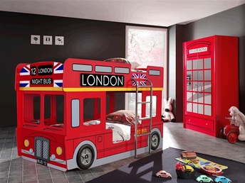 Παιδικό Κρεβάτι Αυτοκίνητο Κουκετα London Bus Red OEM